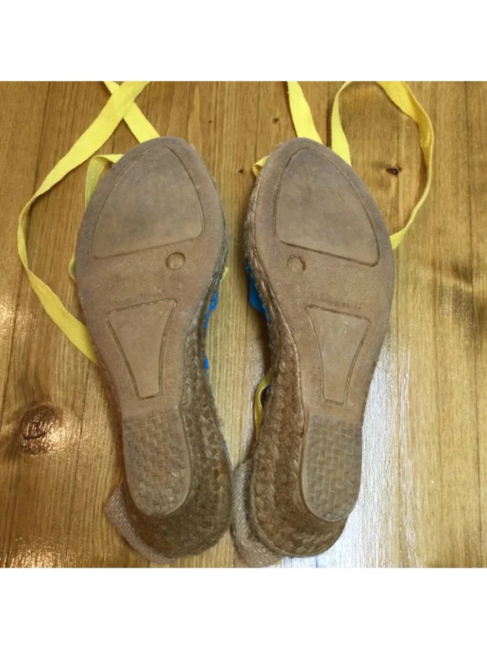 Jacques Levine Espadrille Wedge Sandals Ribbon Tie Womens Size 10 Made In Spain